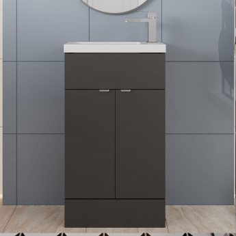 Hudson Reed Fusion Slimline 500mm 2-Door Floor Standing Vanity Unit