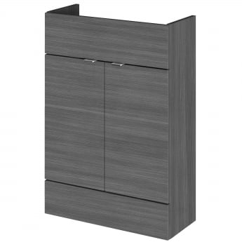 Hudson Reed Fusion Compact Vanity Unit 600mm Wide - Anthracite Woodgrain