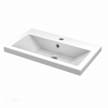 Hudson Reed Fusion Floor Standing 2-Door Vanity Unit with Ceramic Basin 600mm Wide - Bleached Oak | Product Image