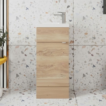 Hudson Reed Fusion Slimline 400mm 1-Door Floor Standing Vanity Unit