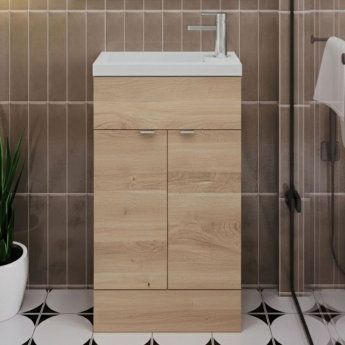 Hudson Reed Fusion Slimline 500mm 2-Door Floor Standing Vanity Unit