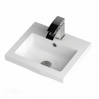 Hudson Reed Fusion Floor Standing 1-Door Vanity Unit with Basin 400mm Wide - Bleached Oak | Product Image