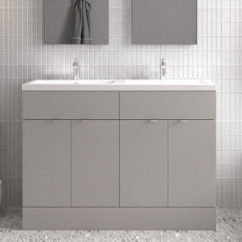 Hudson Reed Fusion Twin 1200mm 4-Door Floor Standing Vanity Unit