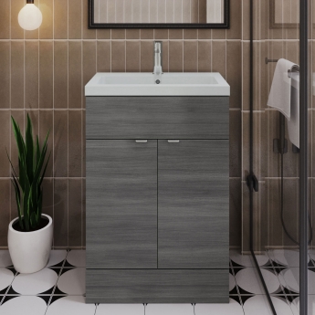 Hudson Reed Fusion 600mm 2-Door Floor Standing Vanity Unit
