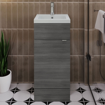 Hudson Reed Fusion 400mm 1-Door Floor Standing Vanity Unit