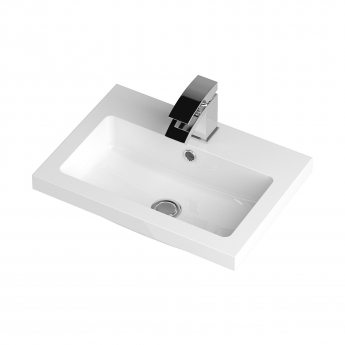 Hudson Reed Fusion Floor Standing Vanity Unit with Basin 500mm Wide - Charcoal Black Woodgrain