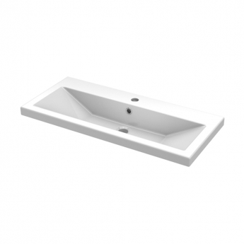 Hudson Reed Fusion Floor Standing Vanity Unit with Ceramic Basin 800mm Wide - Gloss Grey
