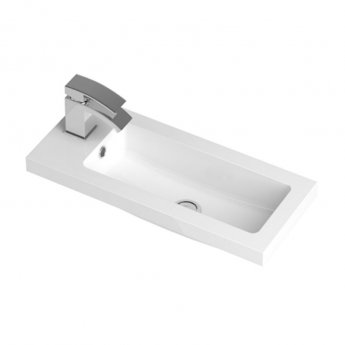 Hudson Reed Fusion Wall Hung 2-Door Vanity Unit with Compact Basin 600mm Wide - Anthracite Woodgrain