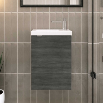 Hudson Reed Fusion Slimline 400mm 1-Door Wall Hung Vanity Unit