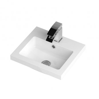 Hudson Reed Fusion Wall Hung 1-Door Vanity Unit with Basin 400mm Wide - Anthracite Woodgrain