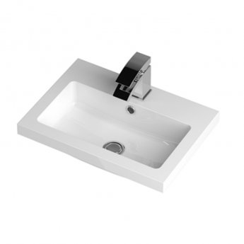 Hudson Reed Fusion Wall Hung 2-Drawer Vanity Unit with Basin 500mm Wide - Anthracite Woodgrain