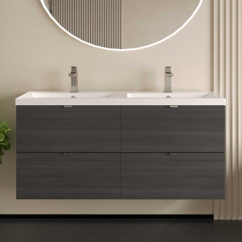 Hudson Reed Fusion Twin 1200mm 4-Drawer Wall Hung Vanity Unit