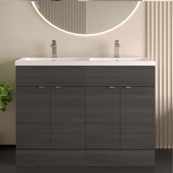 Hudson Reed Fusion Twin 1200mm 4-Door Floor Standing Vanity Unit
