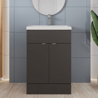 Hudson Reed Fusion 600mm 2-Door Floor Standing Vanity Unit