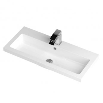 Hudson Reed Fusion Wall Hung 2-Drawer Vanity Unit with Basin 800mm Wide - Gloss Grey