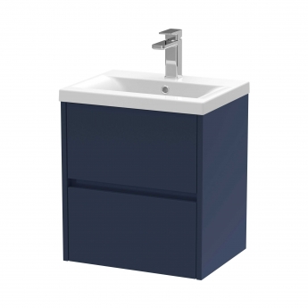 Hudson Reed Havana Wall Hung 2-Drawer Vanity Unit with Basin 1 500mm Wide - Electric Blue
