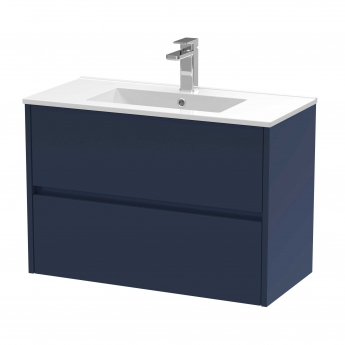 Hudson Reed Havana Wall Hung 2-Drawer Vanity Unit with Basin 2 800mm Wide - Electric Blue