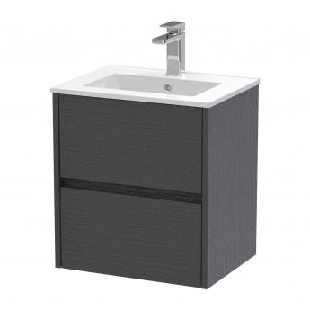 Hudson Reed Havana Wall Hung 2-Drawer Vanity Unit with Basin 2 500mm Wide - Graphite Grey
