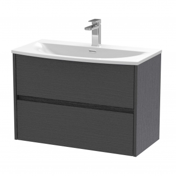 Havana Wall Hung 2-Drawer Vanity Unit with Basin 4 800mm Wide - Graphite Grey