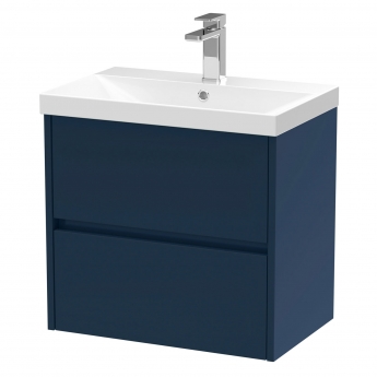 Havana Wall Hung 2-Drawer Vanity Unit with Basin 3 600mm Wide - Midnight Blue | Product Image