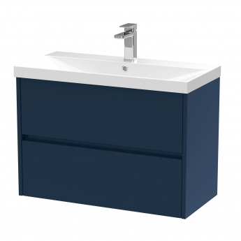Havana Wall Hung 2-Drawer Vanity Unit with Basin 3 800mm Wide - Midnight Blue | Product Image