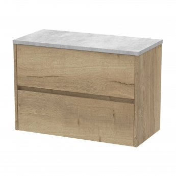 Havana 800mm 2-Drawer Wall Hung Vanity Unit with Countertop