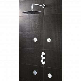 Hudson Reed Indus Concealed Shower Valve with Diverter Dual Handle - Chrome