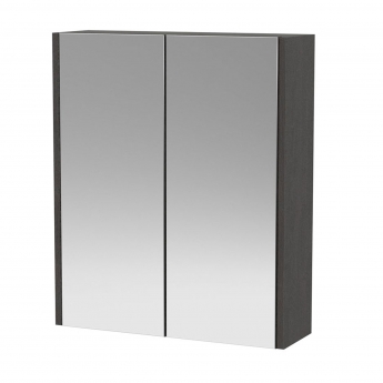 Hudson Reed Juno Mirrored Bathroom Cabinet (50/50) 600mm Wide - Graphite Grey