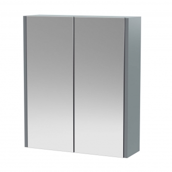 Hudson Reed Juno Mirrored Bathroom Cabinet (50/50) 600mm Wide - Coastal Grey