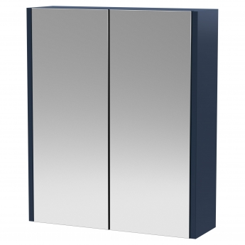 Hudson Reed Juno Mirrored Bathroom Cabinet (50/50) 600mm Wide - Indigo Blue