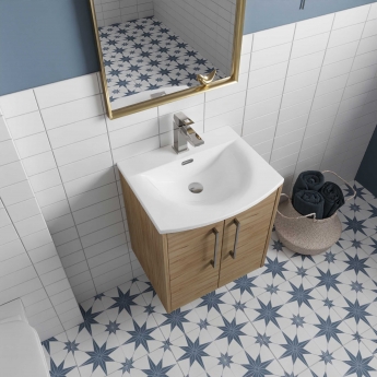 Hudson Reed Juno Wall Hung 2-Door Vanity Unit with Basin 4 500mm Wide - Coastal Grey