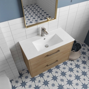 Hudson Reed Juno Wall Hung 2-Drawer Vanity Unit with Basin 2 800mm Wide - Coastal Grey