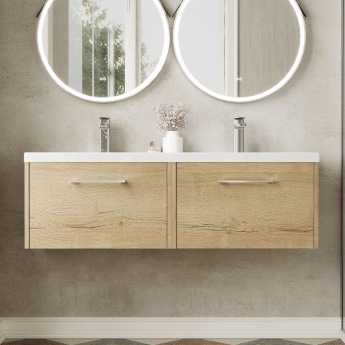 Hudson Reed Juno Twin 1200mm 2-Drawer Wall Hung Vanity Unit | Product Image