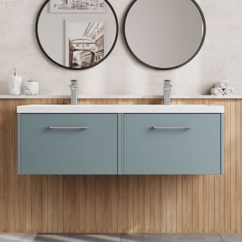 Hudson Reed Juno Twin 1200mm 2-Drawer Wall Hung Vanity Unit | Product Image