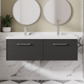 Hudson Reed Juno Twin 1200mm 2-Drawer Wall Hung Vanity Unit | Product Image