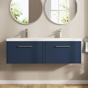 Hudson Reed Juno Twin 1200mm 2-Drawer Wall Hung Vanity Unit | Product Image