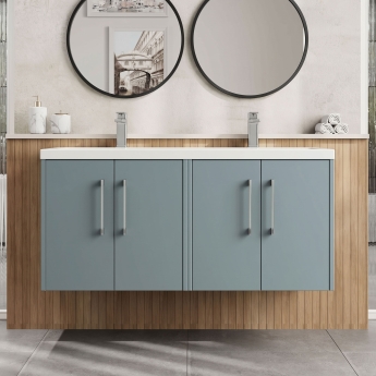 Hudson Reed Juno Twin 1200mm 4-Door Wall Hung Vanity Unit | Product Image