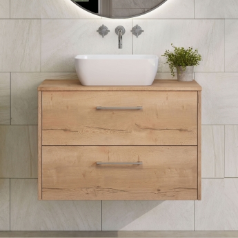 Hudson Reed Juno 800mm 2-Drawer Wall Hung Vanity Unit with Countertop | Product Image