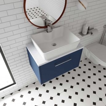 Hudson Reed Juno Wall Hung 1-Drawer Vanity Unit with Bellato Grey Worktop 600mm Wide - Autumn Oak