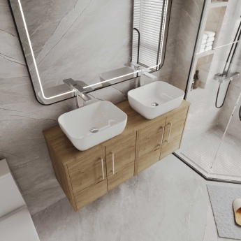 Hudson Reed Juno Twin 1200mm 4-Door Wall Hung Vanity Unit with Countertop