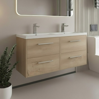 Hudson Reed Juno Twin 1200mm 4-Drawer Wall Hung Vanity Unit