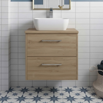 Hudson Reed Juno 600mm 2-Drawer Wall Hung Vanity Unit with Countertop | Product Image