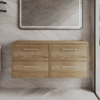 Hudson Reed Juno Twin 1200mm 4-Drawer Wall Hung Vanity Unit with Countertop