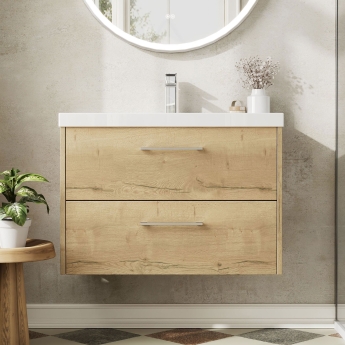 Hudson Reed Juno 800mm 2-Drawer Wall Hung Vanity Unit | Product Image