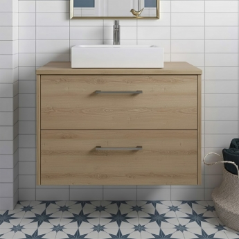 Hudson Reed Juno 800mm 2-Drawer Wall Hung Vanity Unit with Countertop | Product Image