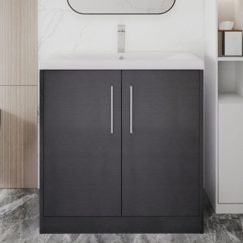 Hudson Reed Juno 800mm 2-Door Floor Standing Vanity Unit | Product Image