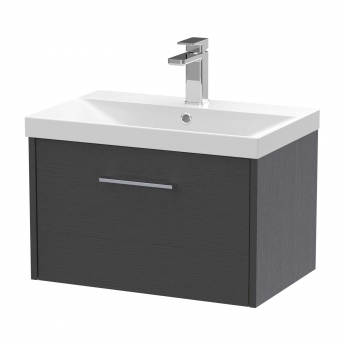 Hudson Reed Juno Wall Hung 1-Drawer Vanity Unit with Basin 3 600mm Wide - Graphite Grey