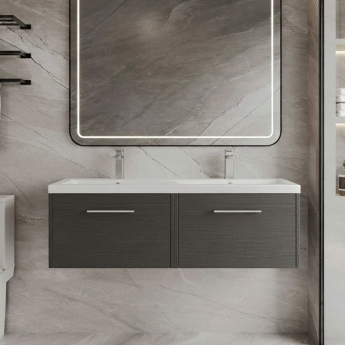 Hudson Reed Juno Twin 1200mm 2-Drawer Wall Hung Vanity Unit
