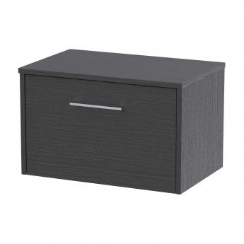 Hudson Reed Juno Wall Hung 1-Drawer Vanity Unit with Worktop 600mm Wide - Graphite Grey