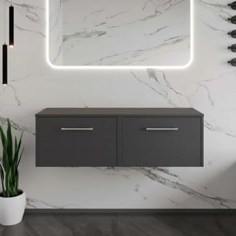 Hudson Reed Juno Twin 1200mm 2-Drawer Wall Hung Vanity Unit with Countertop